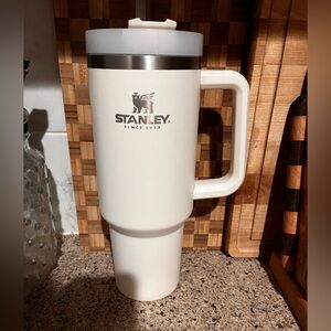 Stanley Cream Travel Mug with Silver Accent